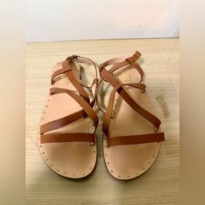 Franco Sarto Brown Leather Sandals